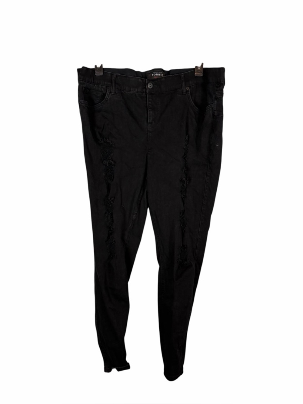 Torrid Bombshell Skinny Distressed Black Jeans Size 22R